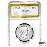 1959 Franklin Half Dollar PGA MS66 FBL