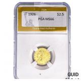 1926 $2.50 Gold Quarter Eagle PGA MS66