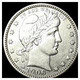 1906 Barber Silver Quarter CLOSELY UNCIRCULATED