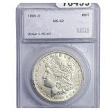 1885-O Morgan Silver Dollar SEGS MS62