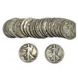 Roll of 20 Walking Liberty 50C