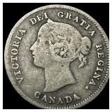1875-H Canada Silver 5 Cents ABOUT UNCIRCULATED