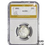 1892 Barber Quarter PGA AU58+