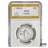 1936-D Columbia Half Dollar PGA MS64