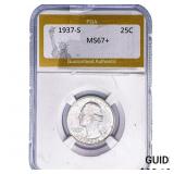 1937-S Washington Silver Quarter PGA MS67+