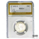 1932-S Washington Silver Quarter PGA MS63+