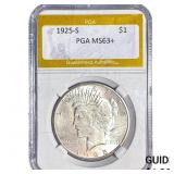 1925-S Silver Peace Dollar PGA MS63+