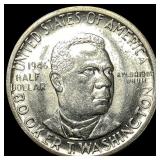 1946 Silver Half Dollar Booker T. Washington UNCIR