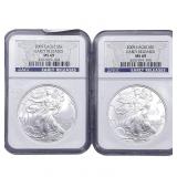 [2 Coins] 2009 Silver Eagle NGC MS69