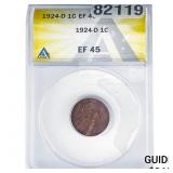 1924-D Wheat Cent ANACS EF45