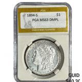 1894-S Morgan Silver Dollar PGA MS63 DMPL