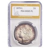 1879-S Morgan Silver Dollar PGA MS65 PL