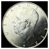 1938 Sweden Silver 2 Kroner UNCIRCULATED