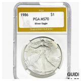 1986 American Silver Eagle PGA MS70