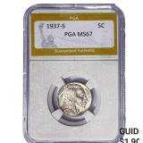1937-S Buffalo Nickel PGA MS67
