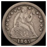 1845 Seated Liberty Dime NEARLY UNCIRCULATED