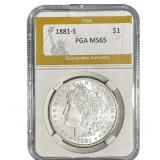 1881-S Morgan Silver Dollar PGA MS65