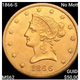 1866-S No Motto $10 Gold Eagle UNCIRCULATED