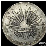 1886 Mexico Silver 8 Reales Punch Marked NEARLY UN