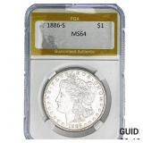 1886-S Morgan Silver Dollar PGA MS64