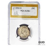 1932-D Washington Silver Quarter PGA AU58+