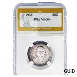 1936 Washington Silver Quarter PGA MS66+