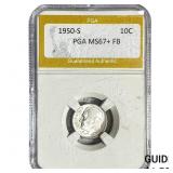 1950-S Roosevelt Dime PGA MS67+ FB