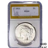 1921 Silver Peace Dollar PGA MS64