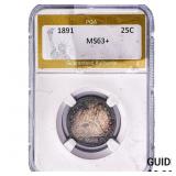 1891 Seated Liberty Quarter PGA MS63+