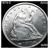 1874-S Arrows Seated Liberty Half Dollar