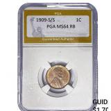 1909-S/S Wheat Cent PGA MS64 RB