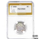 1920 Buffalo Nickel PGA MS64