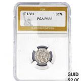 1881 Nickel Three Cent PGA PR66