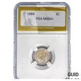 1884 Nickel Three Cent PGA MS64+
