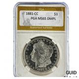 1881-CC Morgan Silver Dollar PGA MS65 DMPL