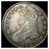 1824 Capped Bust Half Dollar NEARLY UNCIRCULATED