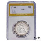 1881 Seated Liberty Half Dollar PGA MS62