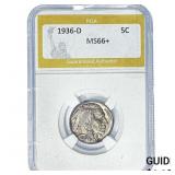 1936-D Buffalo Nickel PGA MS66+