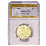 1995 1/2oz $25 Gold Eagle PGA MS70