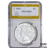 1922 Silver Peace Dollar PGA MS63