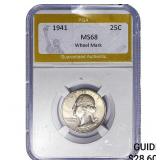 1941 Washington Silver Quarter PGA MS68 Wheel Mark