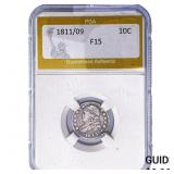 1811/09 Capped Bust Dime PGA F15