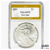 2001 American Silver Eagle PGA MS70