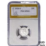 1916-S Barber Dime PGA MS62