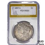 1897-S Morgan Silver Dollar PGA MS63