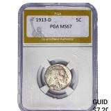 1913-D Buffalo Nickel PGA MS67
