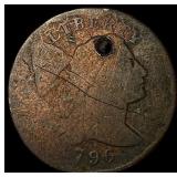 1796 Draped Bust Large Cent (holed). NICELY CIRCUL