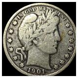 1901 Silver Barber Half Dollar LIGHTLY CIRCULATED