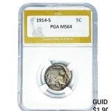 1914-S Buffalo Nickel PGA MS64