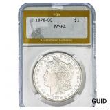 1878-CC Morgan Silver Dollar PGA MS64